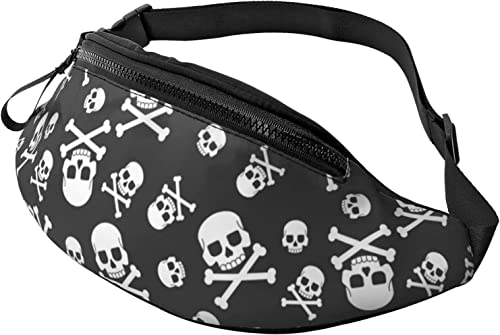 Fanny Pack mit Totenkopf-Motiv, modische Hüfttasche, verstellbare Hüfttasche für Männer und Frauen von FJAUOQ