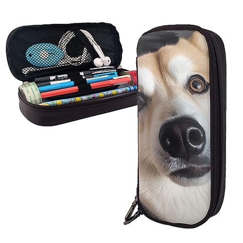 Federmäppchen, Retro-Blumenmuster, bedruckt, großes Fassungsvermögen, Federmäppchen, einfacher Schreibwaren-Organizer für Büro, Reisen, Tierfoto, Einheitsgröße, Federmäppchen von FJAUOQ