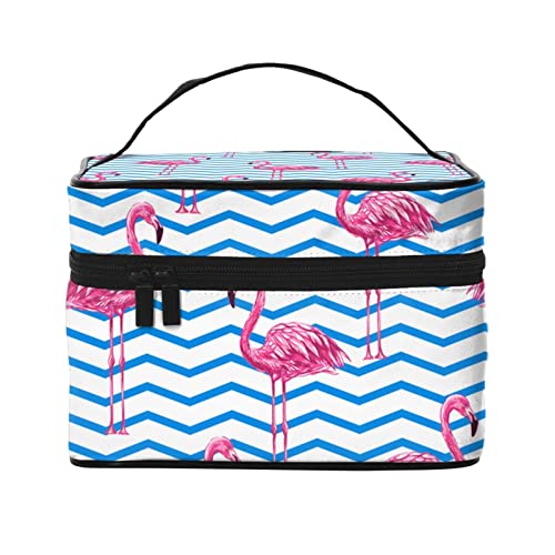 Flamingo-Make-up-Tasche für Frauen,Reise-Kosmetiktasche mit großem Fassungsvermögen,tragbarer Kulturbeutel,Make-up-Tasche für Mädchen,niedliches Schmuck-Make-up-Pinsel-Organizer-Etui,Geschenke fü von FJAUOQ
