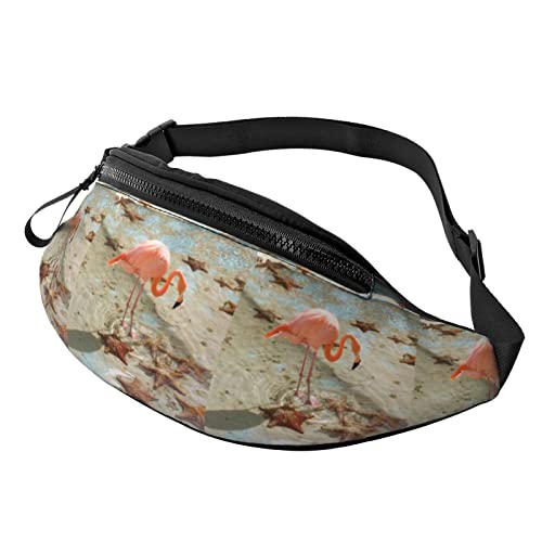 Flamingos Hüfttasche, Taschen für Herren und Damen, Verstellbarer Gürtel, Sporttasche für Outdoor-Sport, Reisen und Radfahren, Fahrradtasche, Schulterrucksack von FJAUOQ