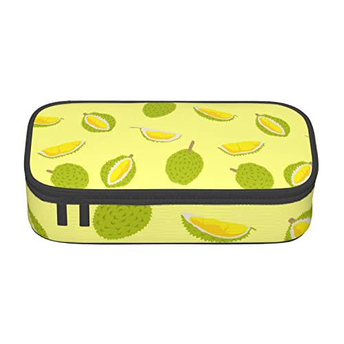 Fruit of Durian Pattern Pencil Case, Triangle Large Capacity Pencil Pouch Pen Bag Small Cosmetic Bag for Women Men, Schwarz , Einheitsgröße, federmäppchen von FJAUOQ