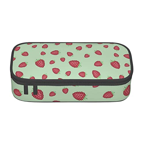 Fruit of Raspberries Pattern Pencil Case, Triangle Large Capacity Pencil Pouch Pen Bag Small Cosmetic Bag for Women Men, Schwarz , Einheitsgröße, federmäppchen von FJAUOQ