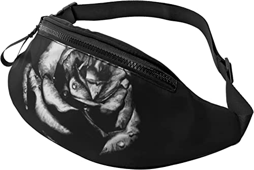 Gothic-Blumenmuster-Gürteltasche, modische Gürteltasche, verstellbare Hüfttasche für Männer und Frauen von FJAUOQ