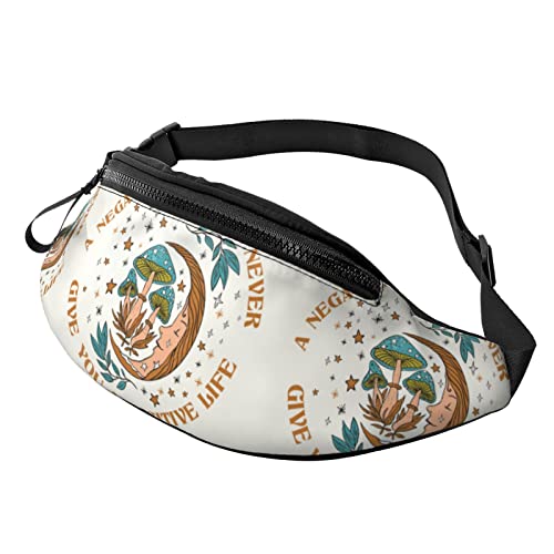 Groovy Flowers Mushrooms Hüfttasche, Taschen für Herren und Damen, Verstellbarer Gürtel, Sporttasche für Outdoor-Sport, Reisen und Radfahren, Radfahren, Taschen-Schulterrucksack von FJAUOQ