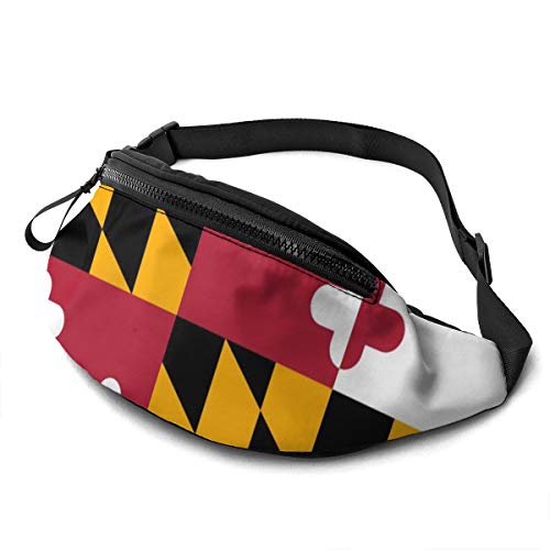 Gürteltasche für Männer und Frauen, Maryland-Flagge, Hüfttasche mit Gürtel, verstellbare Schultertasche, Umhängetasche, Brusttasche für Reisen, Wandern, Radfahren, Laufen von FJAUOQ