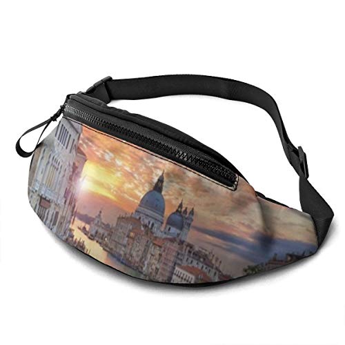 Gürteltasche für Männer und Frauen,Italien,Venedig,Sonnenuntergang,Glühen,Hüfttasche mit Gürtel,verstellbare Schultertasche,Umhängetasche,Brusttasche für Reisen,Wandern,Radfahren,Laufen von FJAUOQ