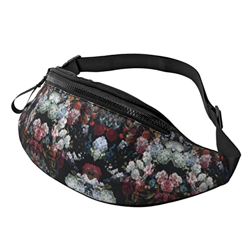 Ölgemälde-Stil, Blumen, Hüfttasche, Taschen für Herren und Damen, Verstellbarer Gürtel, Sporttasche für Outdoor-Sport, Reisen und Radfahren, Radfahren, Taschen-Schulterrucksack von FJAUOQ