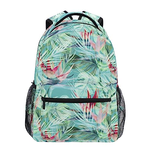 Hawaii Blatt Blume Kinder Schulrucksack für Jungen Mädchen Teenager Büchertasche Reise Tagesrucksack Tasche 40,6 cm, Siehe Abbildung, Einheitsgröße von FJAUOQ