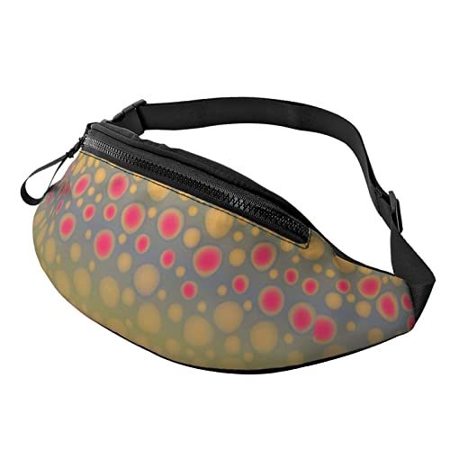 Herren-Hüfttasche mit Regenbogenforellen-Haut-Motiv, Gürteltasche, Umhängetasche, Hüfttasche mit verstellbarem Riemen, Wander-Hüfttasche für Laufen, Sport, Workout, Wandern, Reisen von FJAUOQ