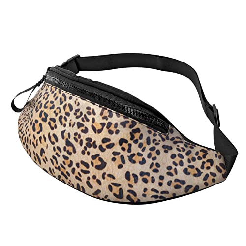 Hüfttasche mit Leopardenmuster, Gürteltasche für Männer und Frauen, Hüfttasche mit verstellbarem Riemen für Reisen, Laufen, Wandern von FJAUOQ