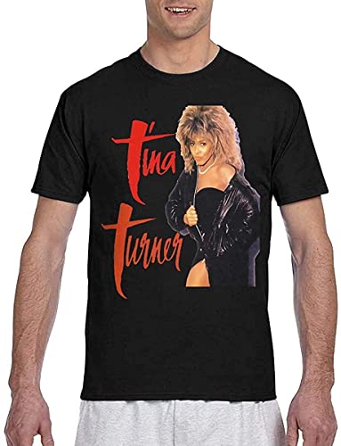 Kurze Ärmel, Oberteile Tina Turner – World Tour Man Musical Doppelseitig bedrucktes T-Shirt Schwarz von FJAUOQ