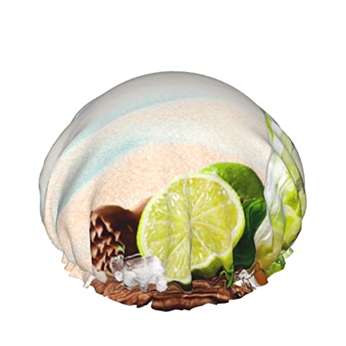 Lemon Beach Wasserfeste Badekappe für Damen, Beauty-Haar, Spa, Zuhause, Hotel, Reisen von FJAUOQ