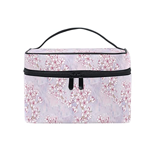 Make-up-Taschen, Kirschblüten, Blumen, Reise-Make-up-Organizer, Make-up-Koffer, Kosmetik-Kulturbeutel für Mädchen, Frauen, Damen von FJAUOQ