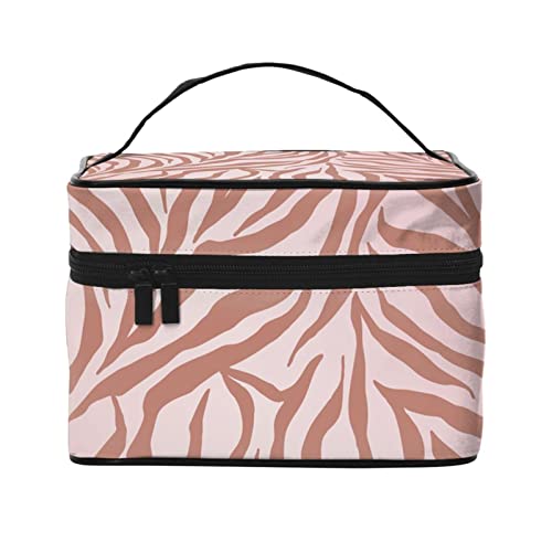 Zebra-Skin-Make-up-Tasche für Frauen,Reise-Kosmetiktasche mit großem Fassungsvermögen,tragbare Kulturtasche,Make-up-Tasche für Mädchen,niedlicher Schmuck-Make-up-Pinsel-Organizer,Geschenke für Fr von FJAUOQ