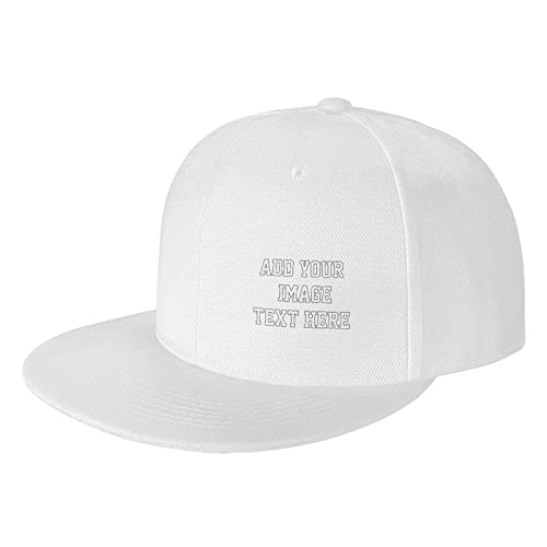 Personalisierte Unisex Baseball Cap Benutzerdefinierte Ihr Eigenes Textbild Baseball Cap Hut Gedruckt für Männer Frauen Neujahr Geschenke, weiß, One size von FJAUOQ