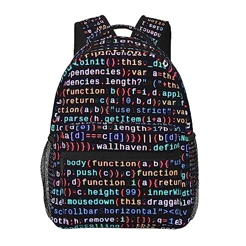 Rucksack mit Programmiercode-Druck, leicht, langlebig, Laptoptasche mit mehreren Taschen, für Damen und Herren, Siehe Abbildung, One size Rucksack mit Programmiercode-Druck, leicht, langlebig, Laptoptasche mit mehreren Taschen, für Damen und Herren, Siehe Abbildung, One size von FJAUOQ