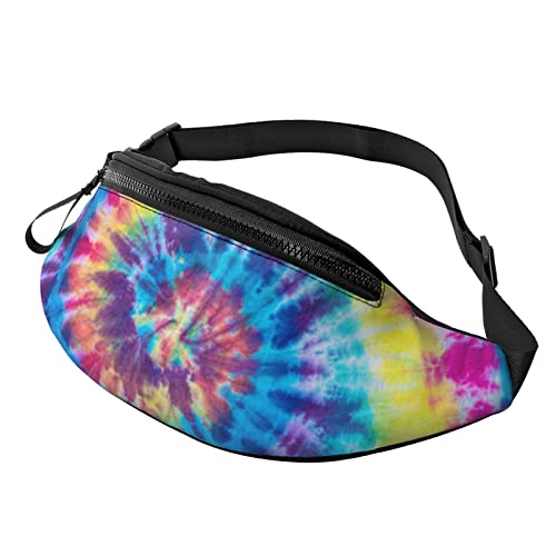 Psychedelische Batik-Swirl-Gürteltasche für Männer und Frauen, verstellbare Gürteltasche, lässige Hüfttasche für Reisen, Party, Festival, Wandern, Laufen, Radfahren von FJAUOQ