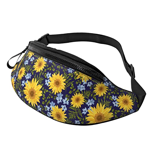 Vintage-Sonnenblumen-Gürteltasche für Männer und Frauen, verstellbare Gürteltasche, lässige Hüfttasche für Reisen, Party, Festival, Wandern, Laufen, Radfahren von FJAUOQ