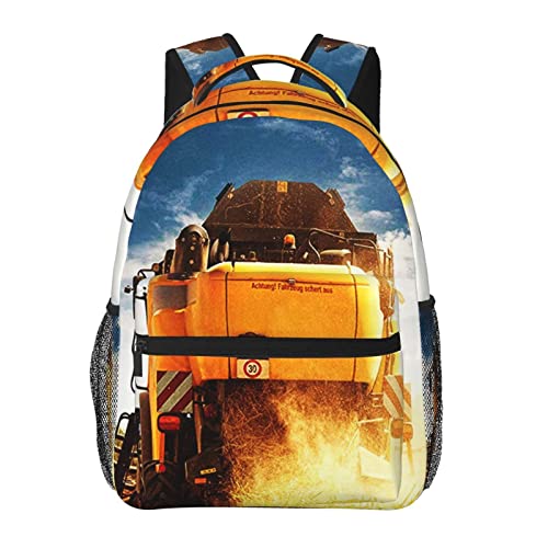 Reise-Laptop-Rucksack, Mähdrescher, Landwirtschaft, Ernterucksäcke, robuster Tagesrucksack, Notebook-Computertasche, Geschenke für Männer, Frauen, Erwachsene von FJAUOQ