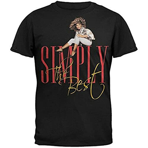 Tina Turner Simply The Best Herren T-Shirt Baumwolle Rundhals Schwarz von FJAUOQ