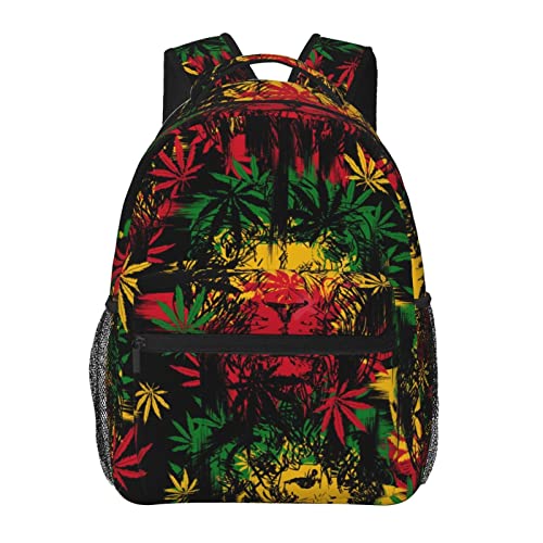 Weed Lion Rucksäcke, Laptop-Rucksäcke für Reisen, Arbeit, Geschenke, leichte Büchertaschen für Männer und Frauen von FJAUOQ