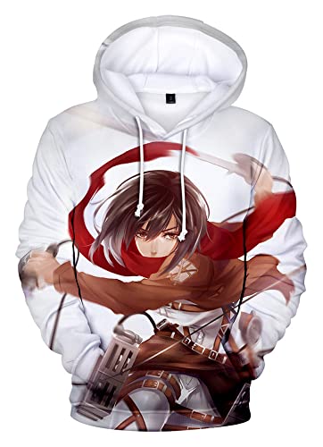 FJHYEEBN Eren Jäger Levi Ackerman Damen Hoodie Levi Ackerman Pullover Anime Sweatshirts Langarm mit Titan Aufklärungstrupp Druck,07935-M1 von FJHYEEBN
