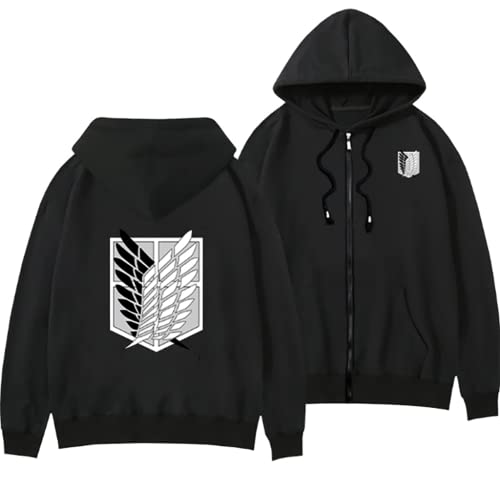 FJHYEEBN Attack on Titan Anime Jacke A.O.T. Cosplay Zip Up Hoodie mit Kapuzen Shingeki No Kyojin Jacke Herren Outwear Mäntel,005-L von FJHYEEBN