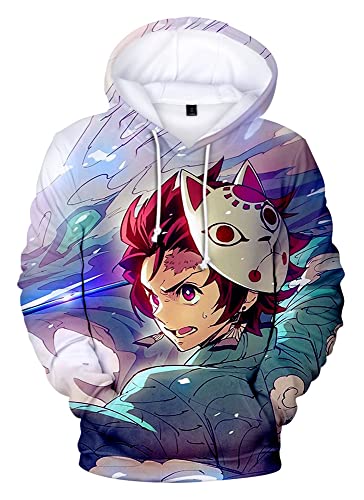 FJHYEEBN Demon Slayer Jungen Anime Nezuko Tanjiro Kamado Langarm Anime Printed Hoodie Sport Cosplay Pullover Tops-09663-XXL1 von FJHYEEBN