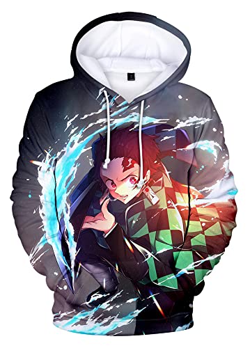 FJHYEEBN Demon Slayer Jungen Anime Nezuko Tanjiro Kamado Langarm Anime Printed Hoodie Sport Cosplay Pullover Tops-09671-L1 von FJHYEEBN