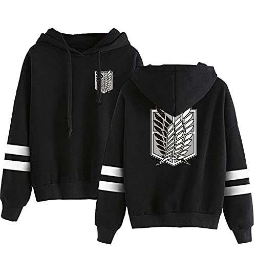 FJHYEEBN Eren Jäger AOT Frauen Hoodie Scouting Legion Druck Hoodies Levi Ackerman Cosplay Sweatshirt Anime Tops,907B-Black-4XL von FJHYEEBN