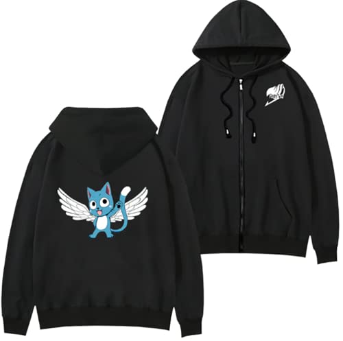 FJHYEEBN Fairy Tail Anime Kostüm Pullover Alltag Jacke mit Reißverschluss Zip Up Hoodie Lucy Natsu Cosplay Jacke,007-XL von FJHYEEBN