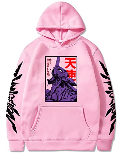 FJHYEEBN Herren Anime Neon Genesis Evangelion Eva Cosplay Hoodie Asuka Langley Soryu Ayanami Rei Pullover-002-Pink-4XL von FJHYEEBN