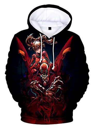 FJHYEEBN Neon Genesis Evangelion Männer 3D Anime Hoodies Langarm Ikari Shinji Ayanami Rei Asuka Langley Pullover-09137-3XL von FJHYEEBN