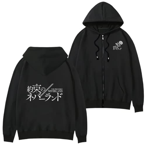 FJHYEEBN The Promised Neverland Zip up Jacke Emma Norman Ray Cosplay Sweatshirt Fashion Kostüm für Frauen und Männer,016-L von FJHYEEBN