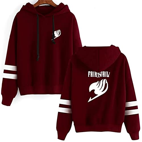 Fairy Tail Damen Pullover Lucy Cosplay Hoodie Cartoon Figure Langarm Cosplay Anime Natsu Pulli Outwear Kapuzenpullover-984ak-red-S von FJHYEEBN