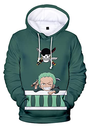 One Piece Anime Sweatshirts mit Kapuze Zoro Luffy Streetwear Pullover Modekleidung Full Sleeve Hoodies-14381-M von FJHYEEBN