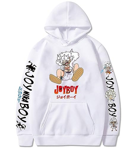 One Piece Hoodies Luffy Gear 5 Kapuzenpullover Unisex Zoro Printed Y2k Aesthetic Hoodies-01White-L von FJHYEEBN