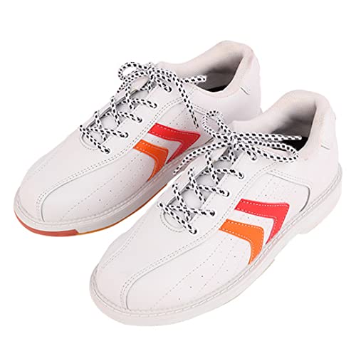 FJJLOVE Damen Bowlingschuhe, Knappsichere Sohle Bowling Trainer Damen Wanderturnschuhe Leichte Bügelschuhe,Weiß,40 EU von FJJLOVE