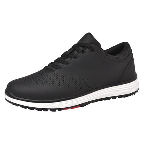 FJJLOVE Golfer Spikeless Wasserdicht Leichter Golfschuh Anti Rutsch Komfort Casual Walking Sport Schuhe,Schwarz,41 EU von FJJLOVE