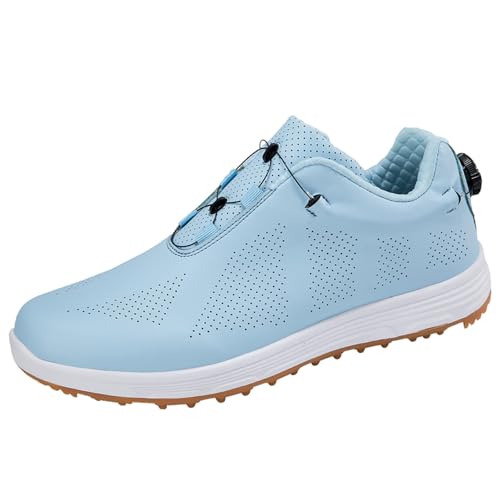 FJJLOVE Golfschuhe Für Herren Sipkeless Slip-On Golfer Training Sneakers Outdoor Leichte Wanderschuhe,Blau,44 EU von FJJLOVE