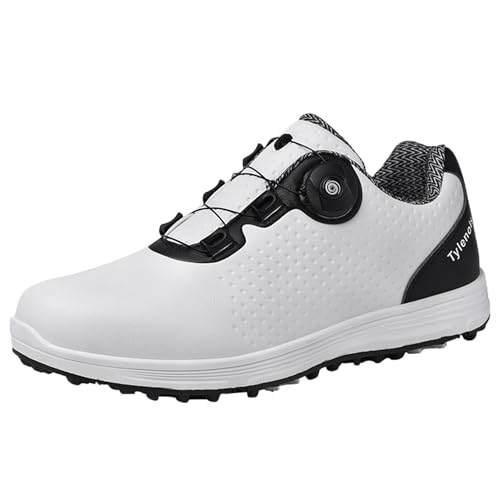 FJJLOVE Herren Golfschuhe Mode Turnschuhe für Golfer Tennis Walking Outdoor Casual Spikless Workout Schuhe,Schwarz,37 EU von FJJLOVE