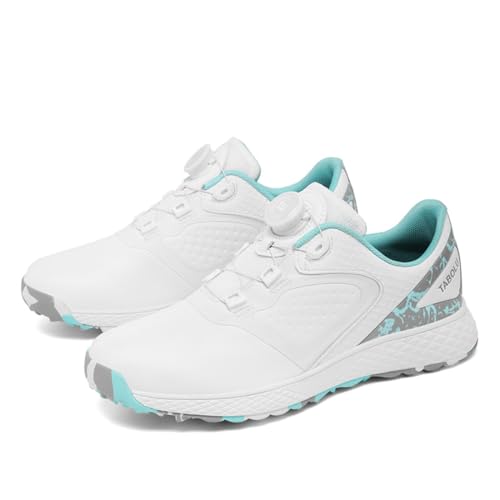 FJJLOVE Männer Frauen Golfschuhe ohne Spikes, rutschfeste Trainingsschuhe wasserdichte Golf-Wanderschuhe für vielseitigen Sport,Blue 1,41 EU von FJJLOVE