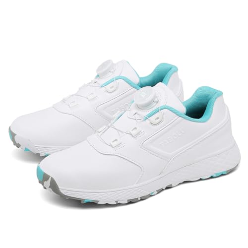 FJJLOVE Männer Frauen Golfschuhe ohne Spikes, rutschfeste Trainingsschuhe wasserdichte Golf-Wanderschuhe für vielseitigen Sport,Blue 2,42 EU von FJJLOVE