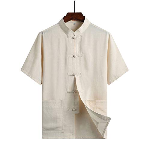 FJJLOVE Tai-Chi-Uniform, Traditionelle Chinesische Kleidung Kung Fu Kampfkunst-Hemd Für Shaolin Wing Chun,Beige,L von FJJLOVE