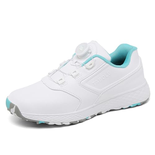 FJJLOVE Unisex-Golfschuhe, Spikeless wasserdichte Golf Sport Turnschuhe Outdoor Spikeless Trainingsschuhe für weibliche Männer,Blau,37 EU von FJJLOVE