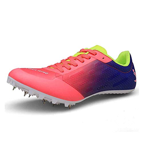 FJJLOVE Unisex-Spur- Und Feldschuhe Cricket Schuhe Professionelle 7 Nägel Spikes Laufende Schuhe Für Den Wettbewerb,Rosa,34 von FJJLOVE