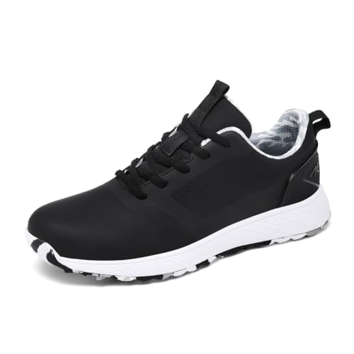 FJJLOVE wasserdichte Golfschuhe rutschfest Leichte Damen Bequeme Golf Sport Turnschuhe Trainer Professionelle Golfer Wanderschuhe,Schwarz,38 EU von FJJLOVE
