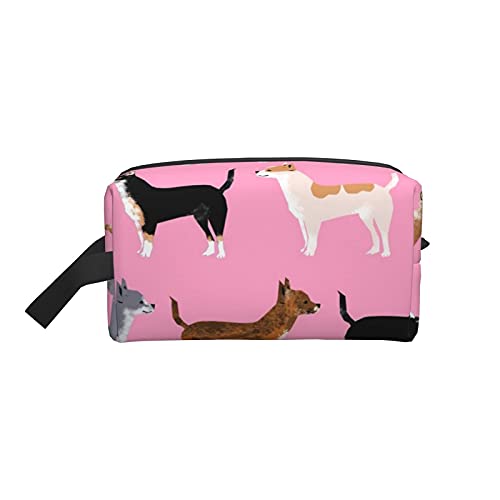 Kosmetiktasche Chihuahua Hunde Niedliche rosa Hunde Kosmetische Reisetasche Große Kulturtasche Tragbare Kosmetiktasche Organizer Po von FJJLOVE