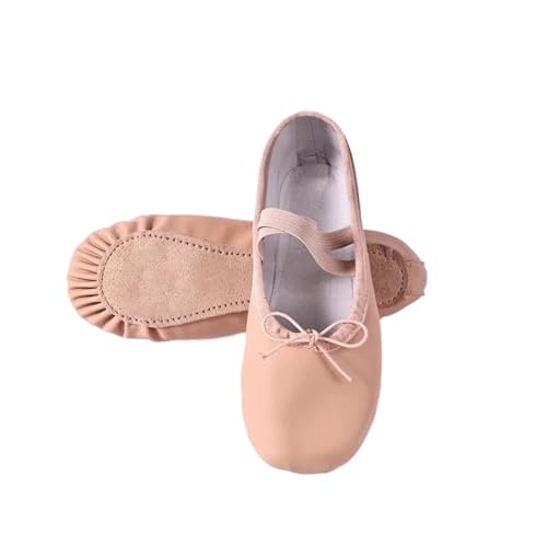 FJOADNVM Ballettschuhe Kinder Mädchen Schuhe Leder Spitzenschuhe Volle Sohle Tanz Hausschuhe Kinder Ballett Training Ballett Tanz Training(40(24cm)) von FJOADNVM