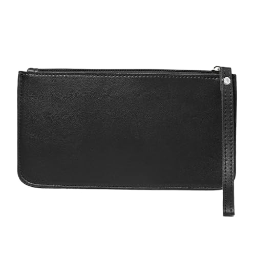 FJOADNVM Geldbeutel Damen Groß 5 Farben Brieftasche Frauen weibliche Karte PU Lange Brieftaschen Geldbörsen Damen schlanke Kartenhalter Geldbörse(Black) von FJOADNVM